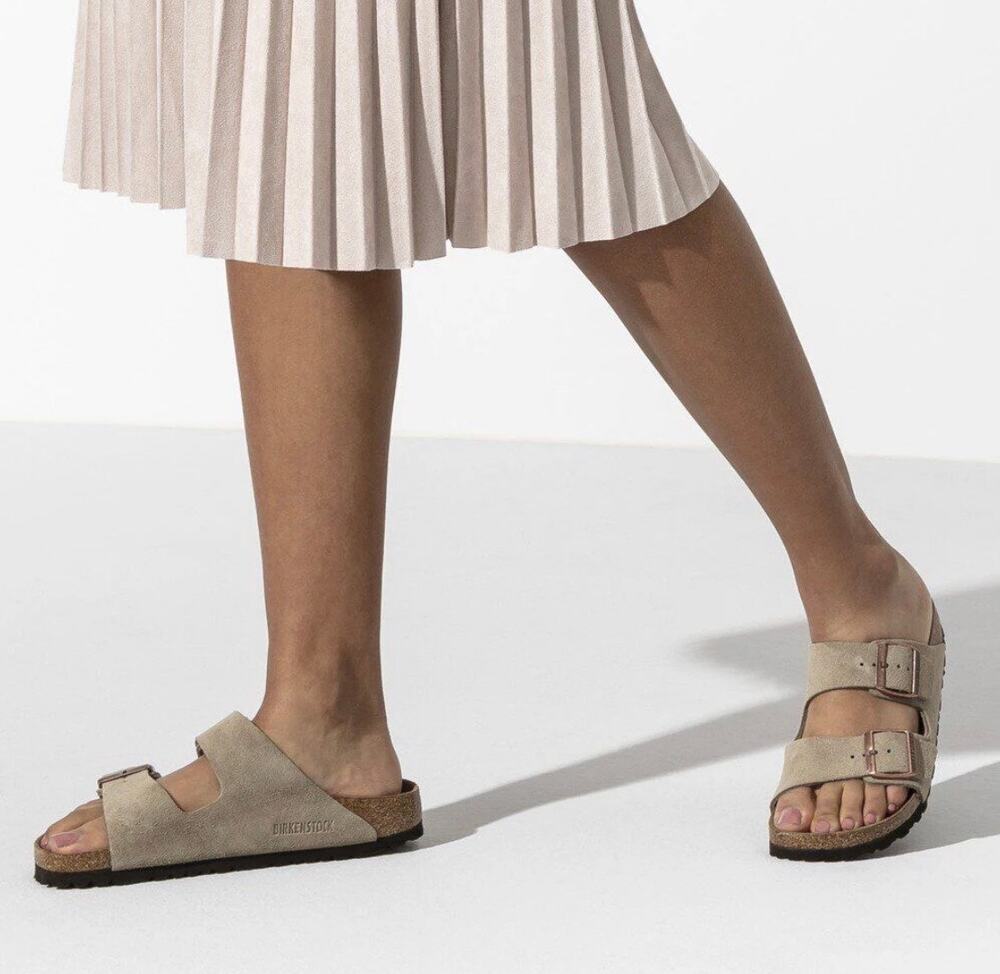 Birkenstock Grey Arizona Soft Footbed Suede Sandals EU 38 US Unisex 7-7.5/ 5–5.5
